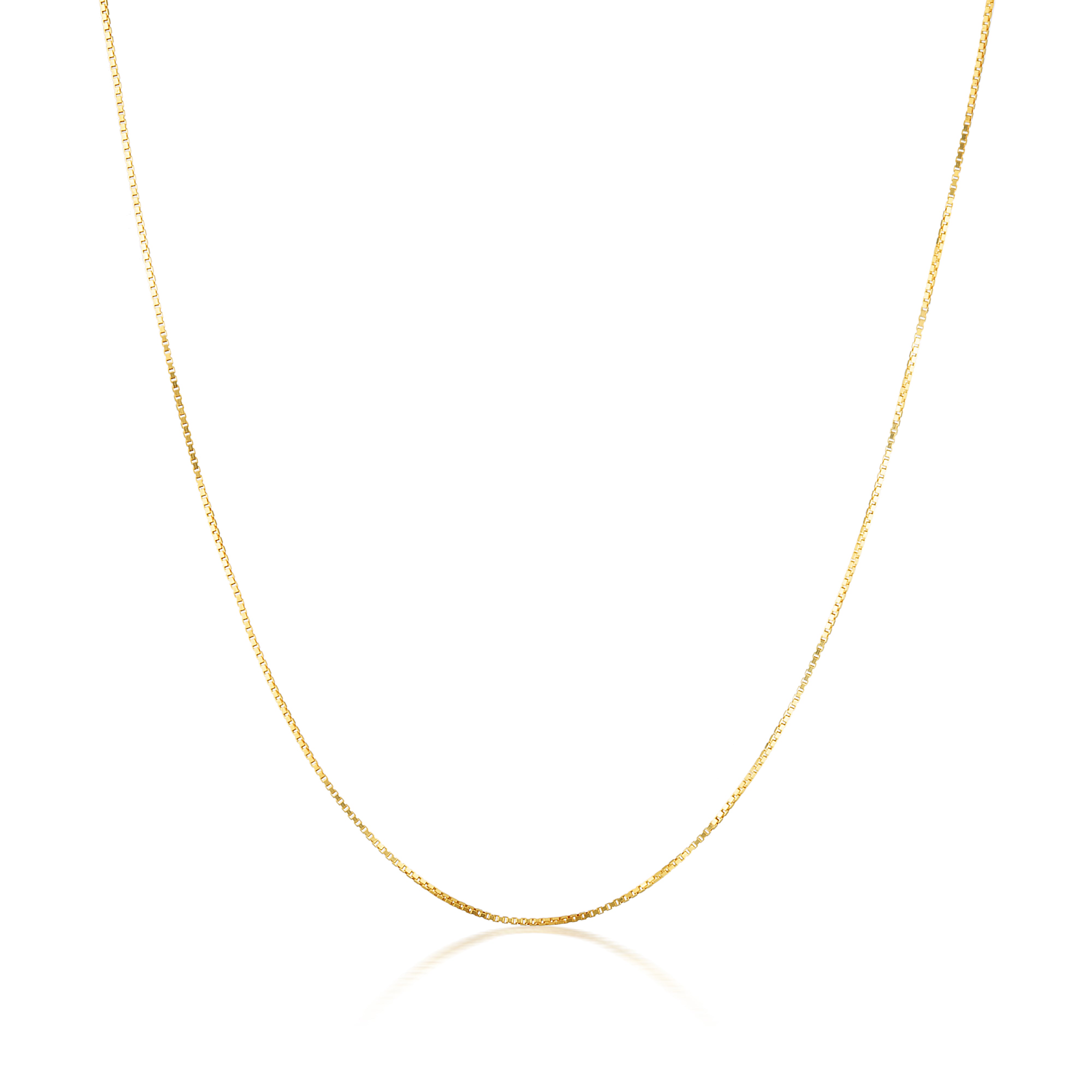 YELLOW GOLD 0.5MM BOX CHAIN 42+3CM EXTENSION IN 9CT