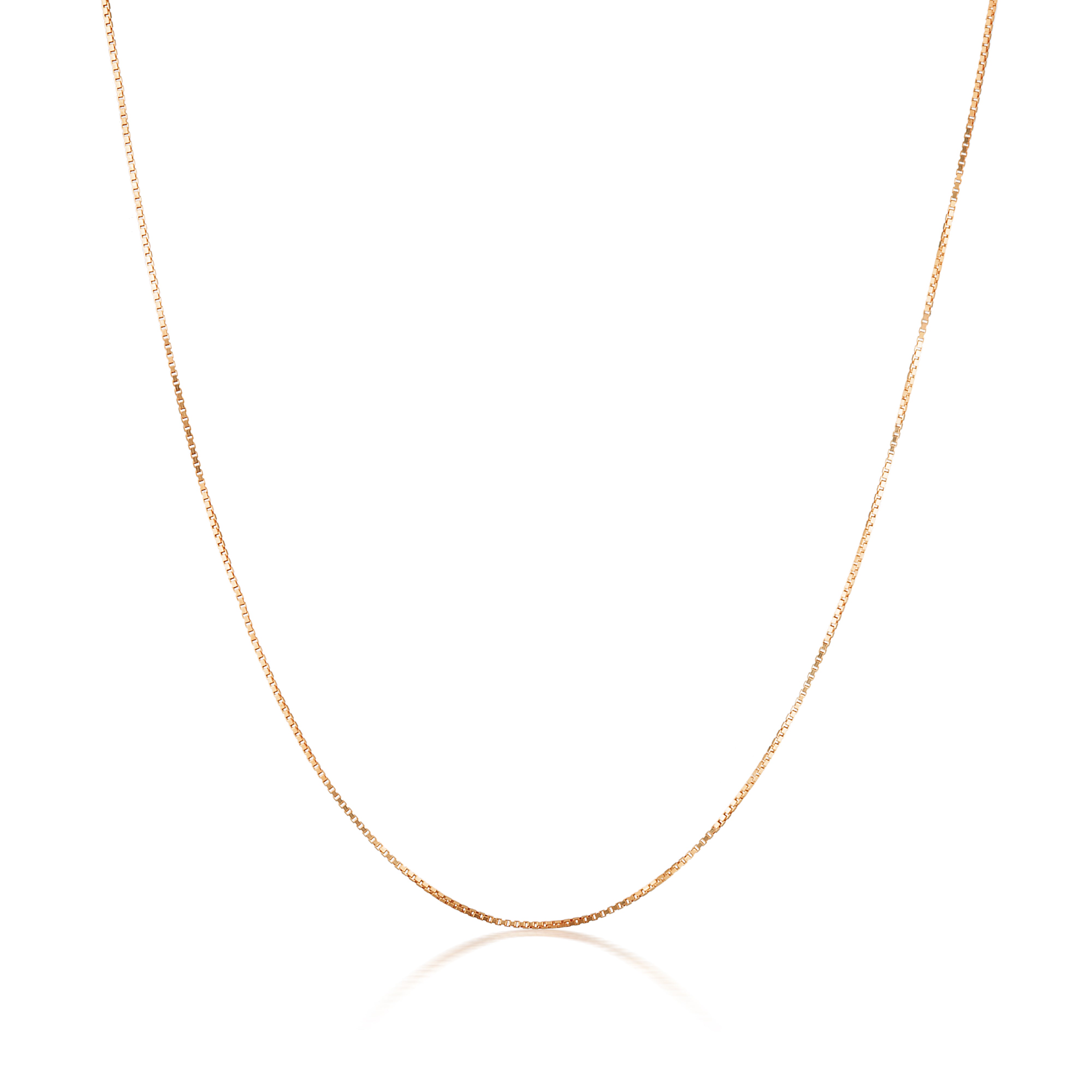 ROSE GOLD 0.5MM BOX CHAIN 42+3CM EXTENSION IN 9CT