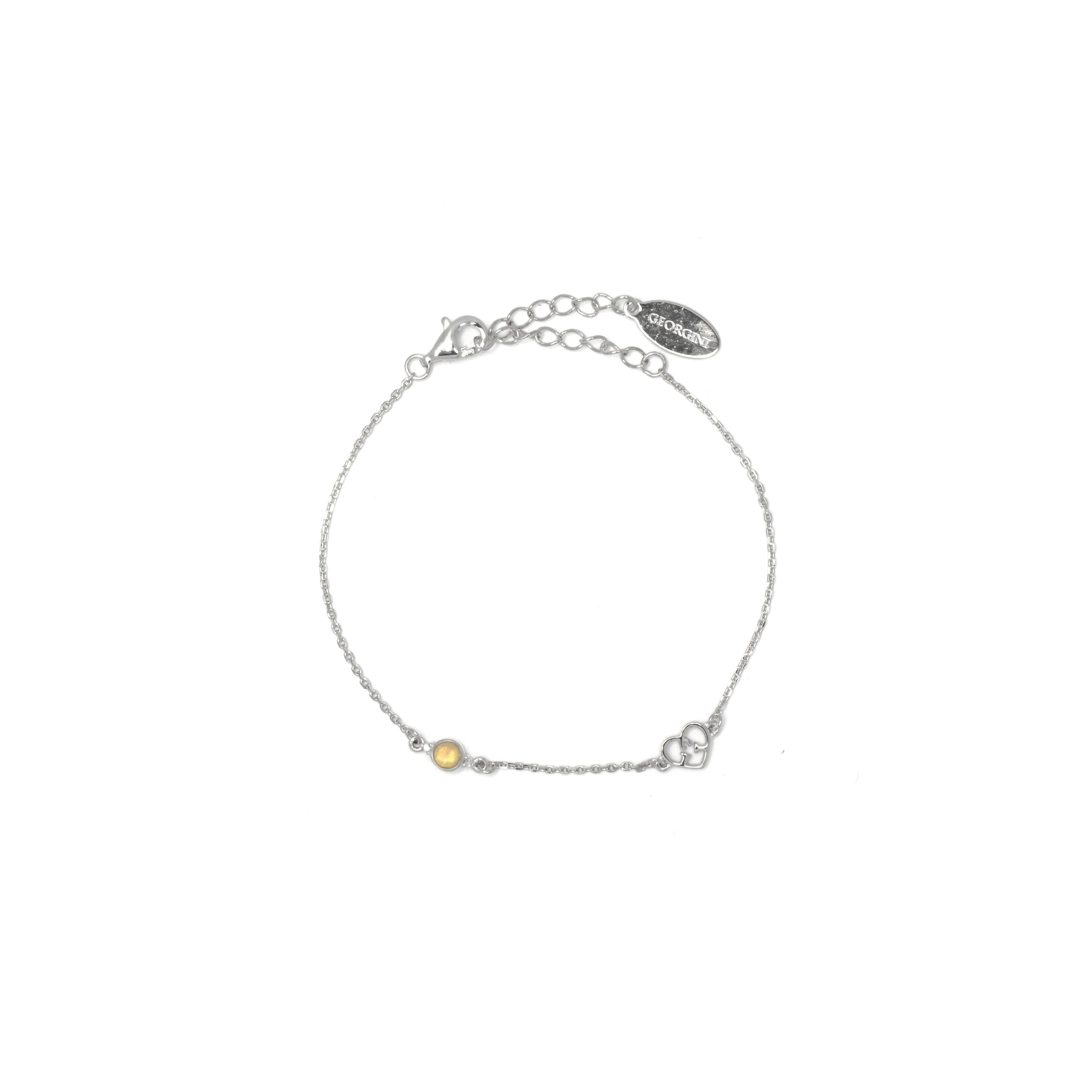 DIAMONDS BY GEORGINI NATURAL OPAL AND TWO NATURAL DIAMOND OCTOBER BRACELET SILVER