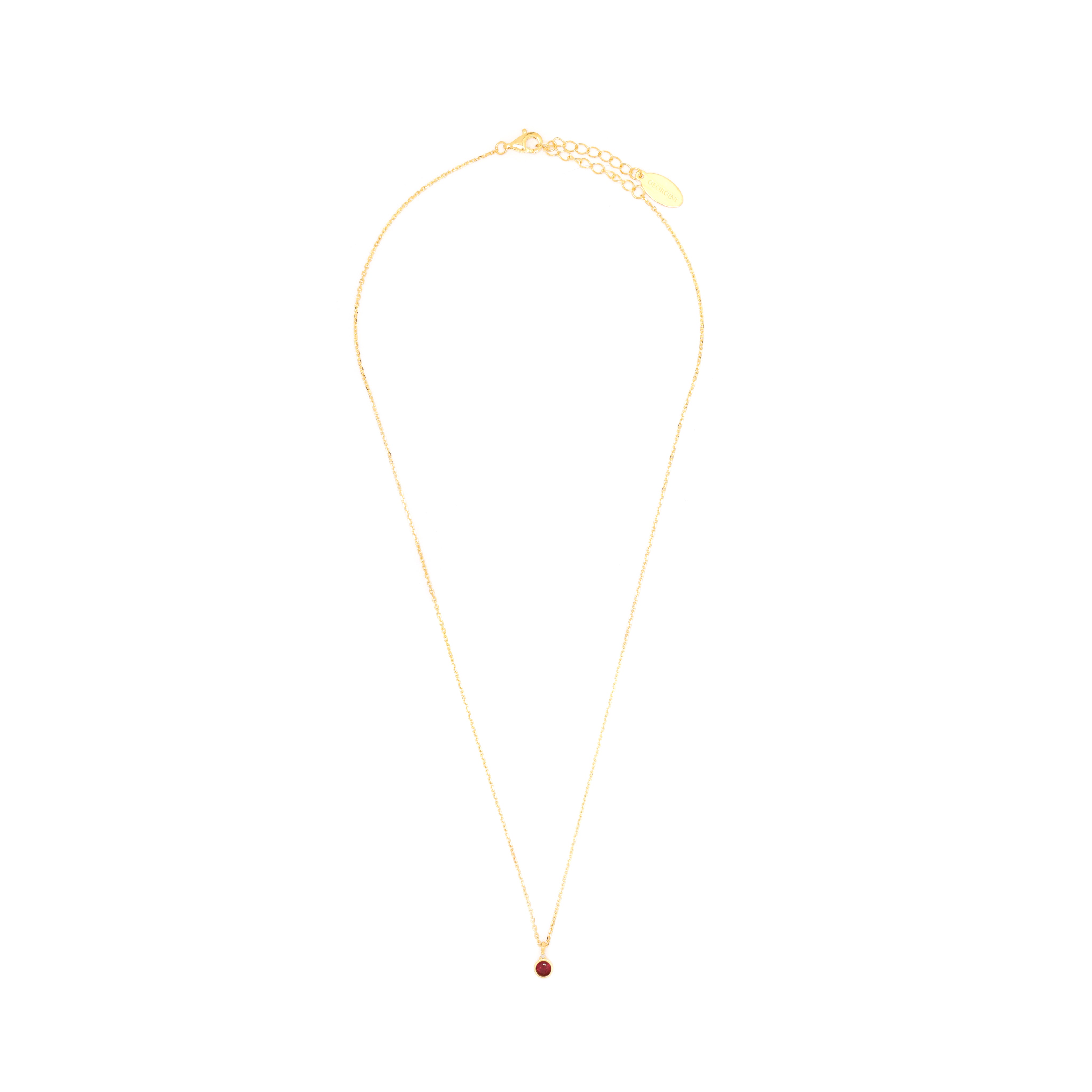 NATURAL RUBY AND DIAMOND JULY PENDANT GOLD
