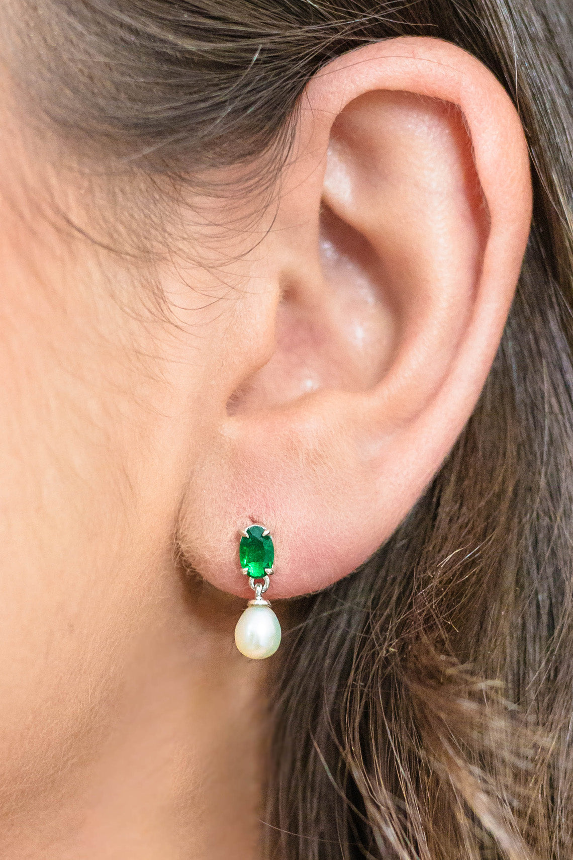 OCEANS WHITSUNDAY EARRINGS EMERALD AND SILVER