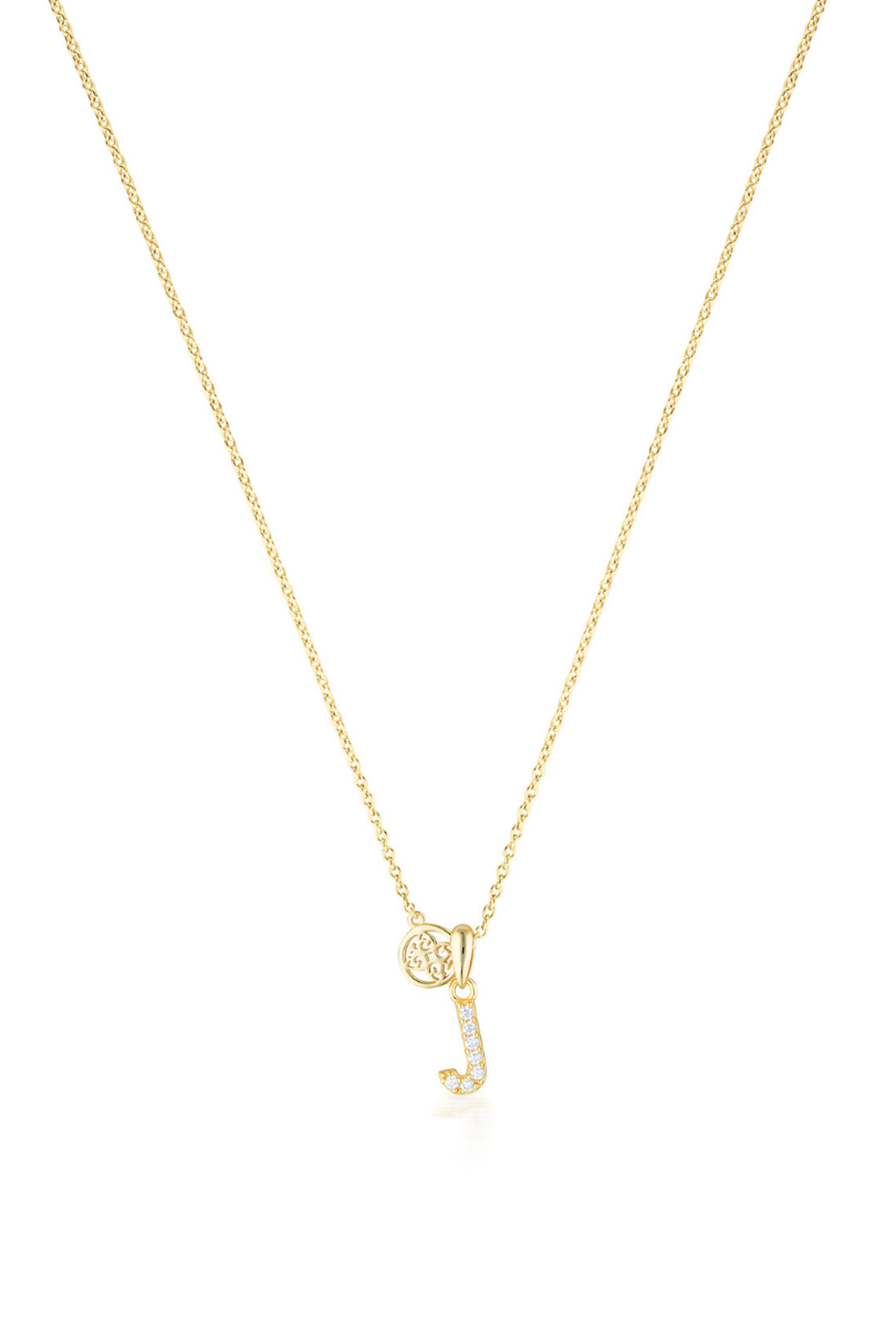 LUXURY LETTERS J INITIAL PENDANT GOLD
