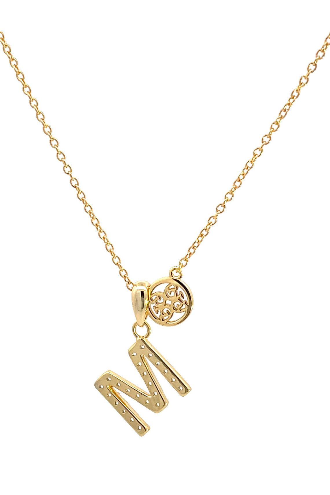 LUXURY LETTERS M INITIAL PENDANT GOLD