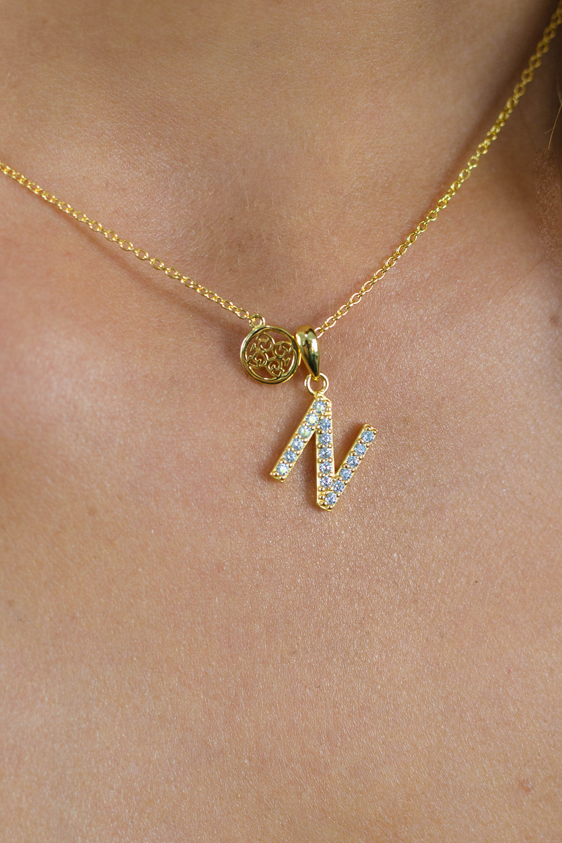LUXURY LETTERS N INITIAL PENDANT GOLD