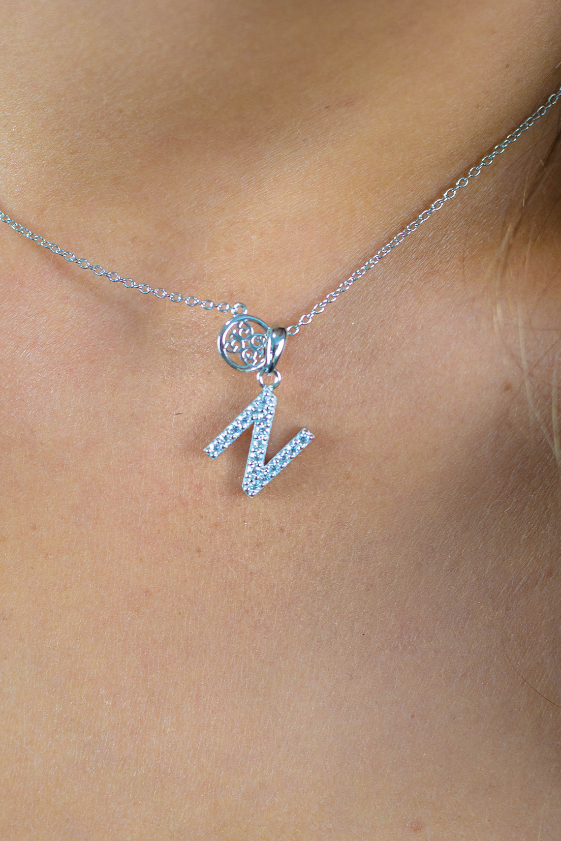 LUXURY LETTERS N INITIAL PENDANT SILVER