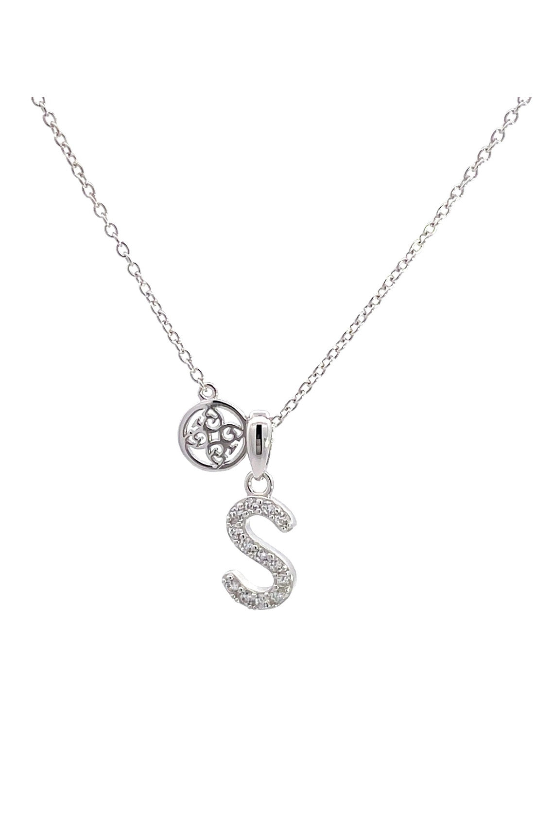 LUXURY LETTERS S INITIAL PENDANT SILVER