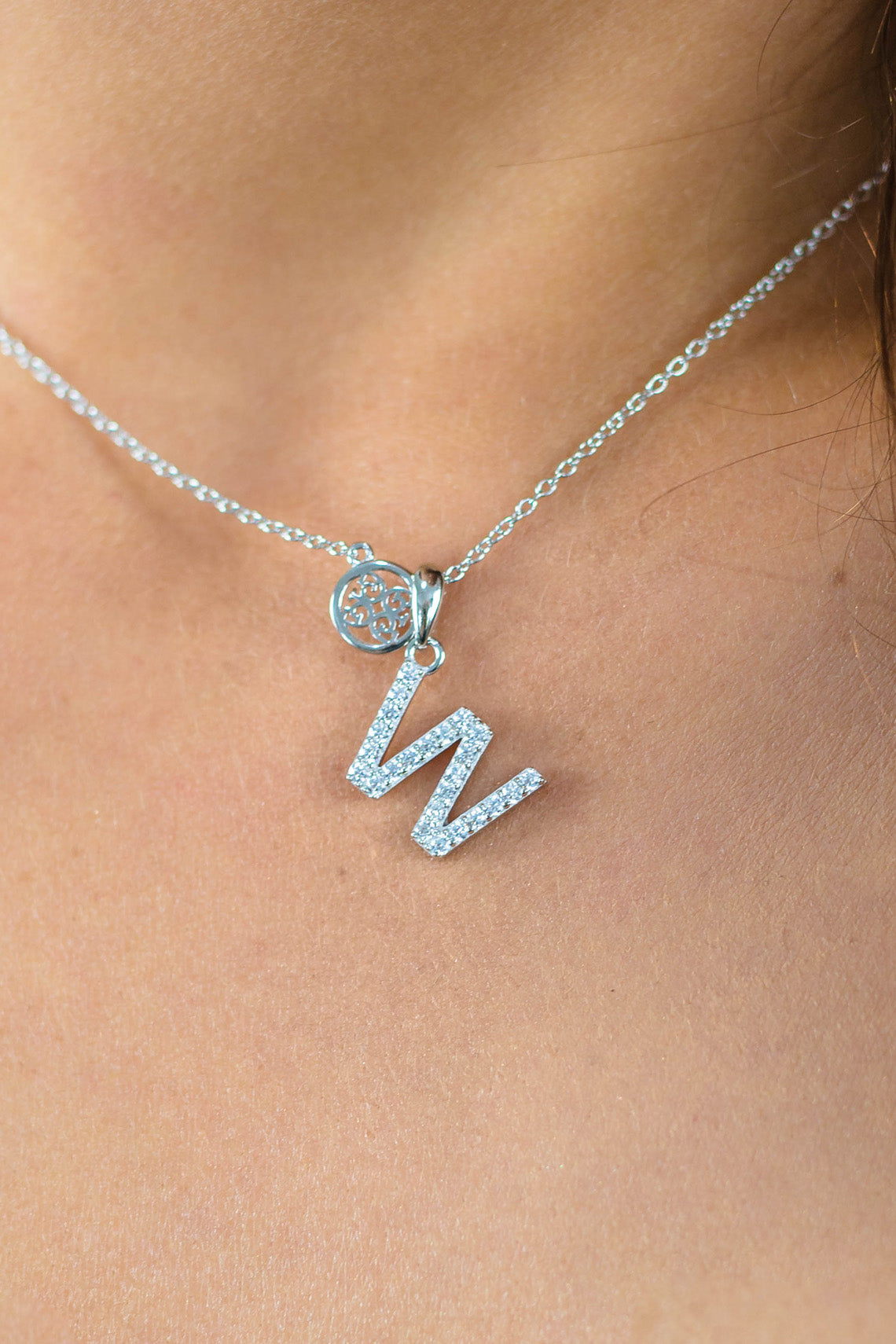 LUXURY LETTERS W INITIAL PENDANT SILVER