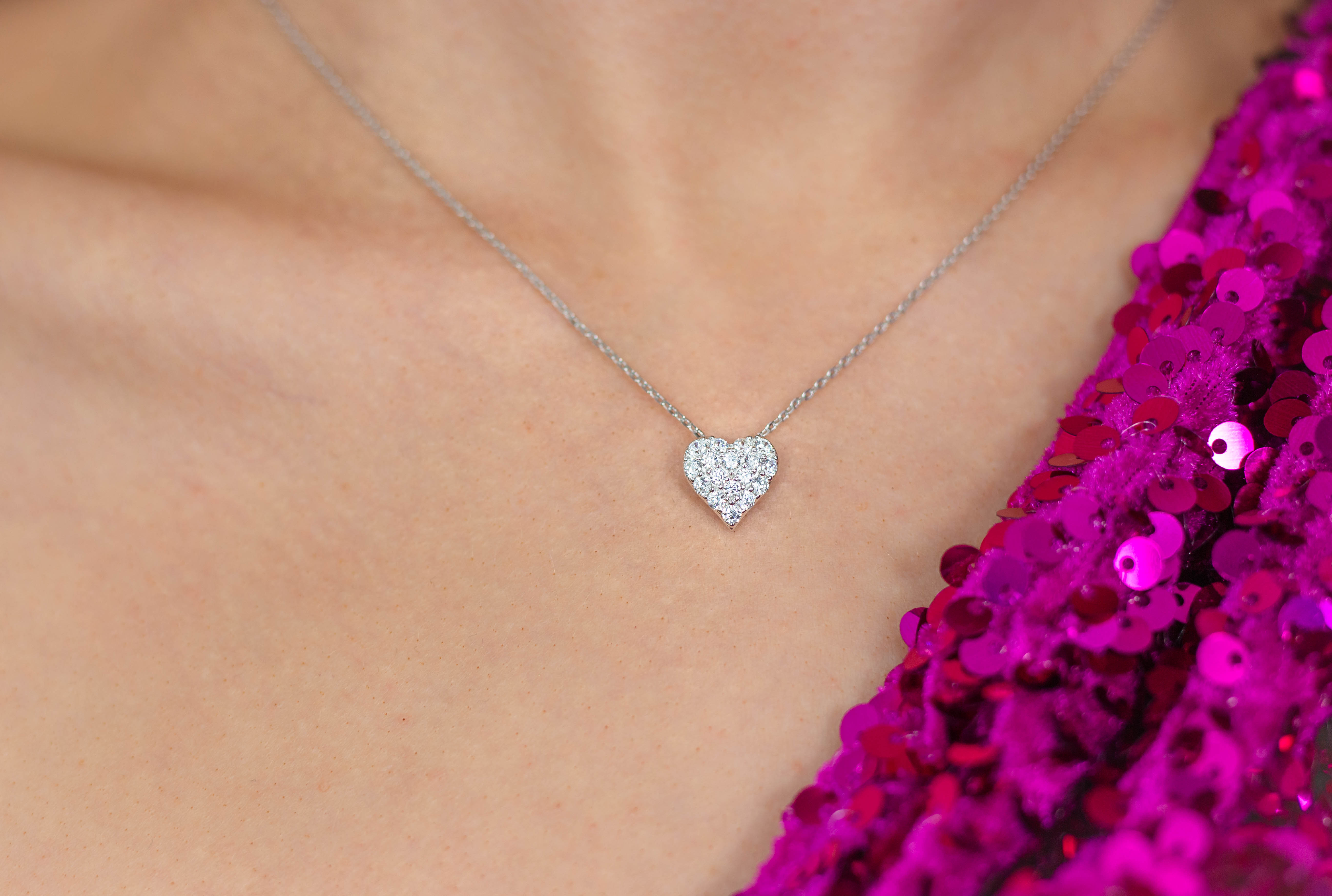 SWEETHEART SPARKLY HEART PENDANT SILVER