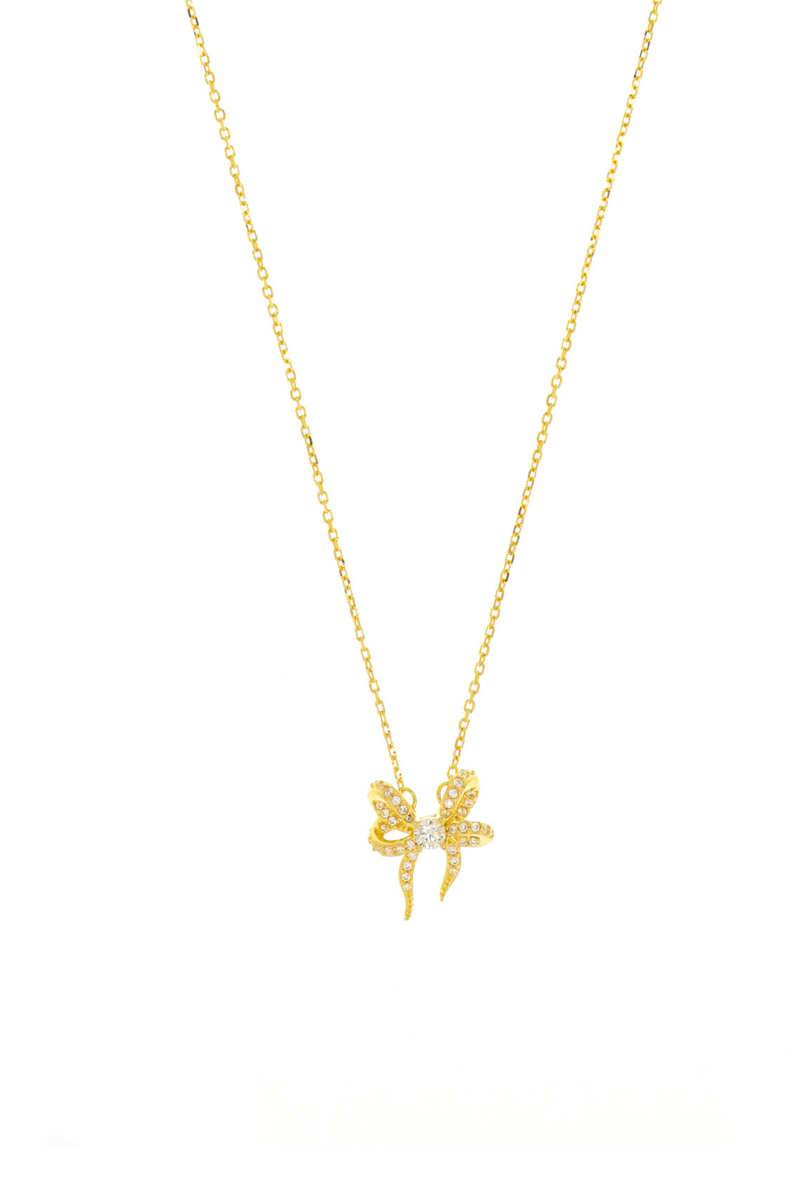 SWEETHEART BOW NECKLACE GOLD