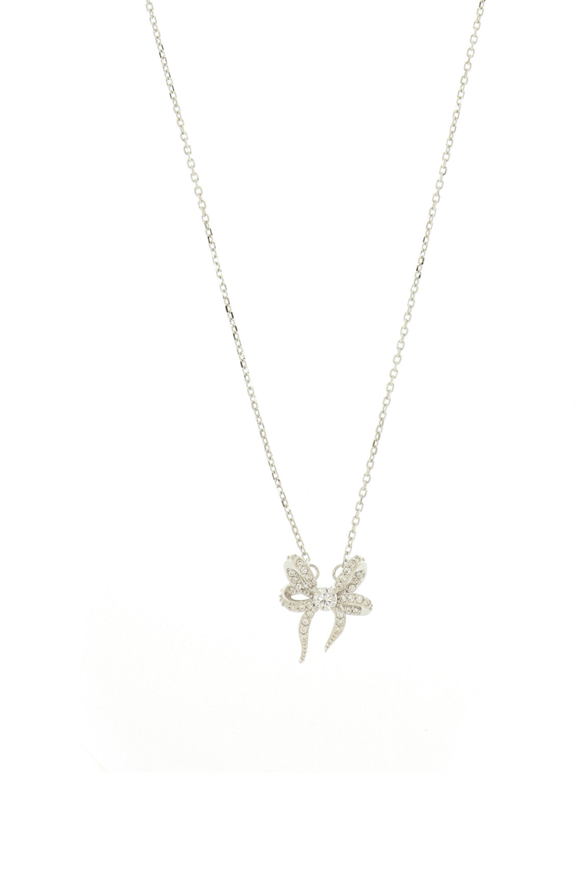 SWEETHEART BOW NECKLACE SILVER