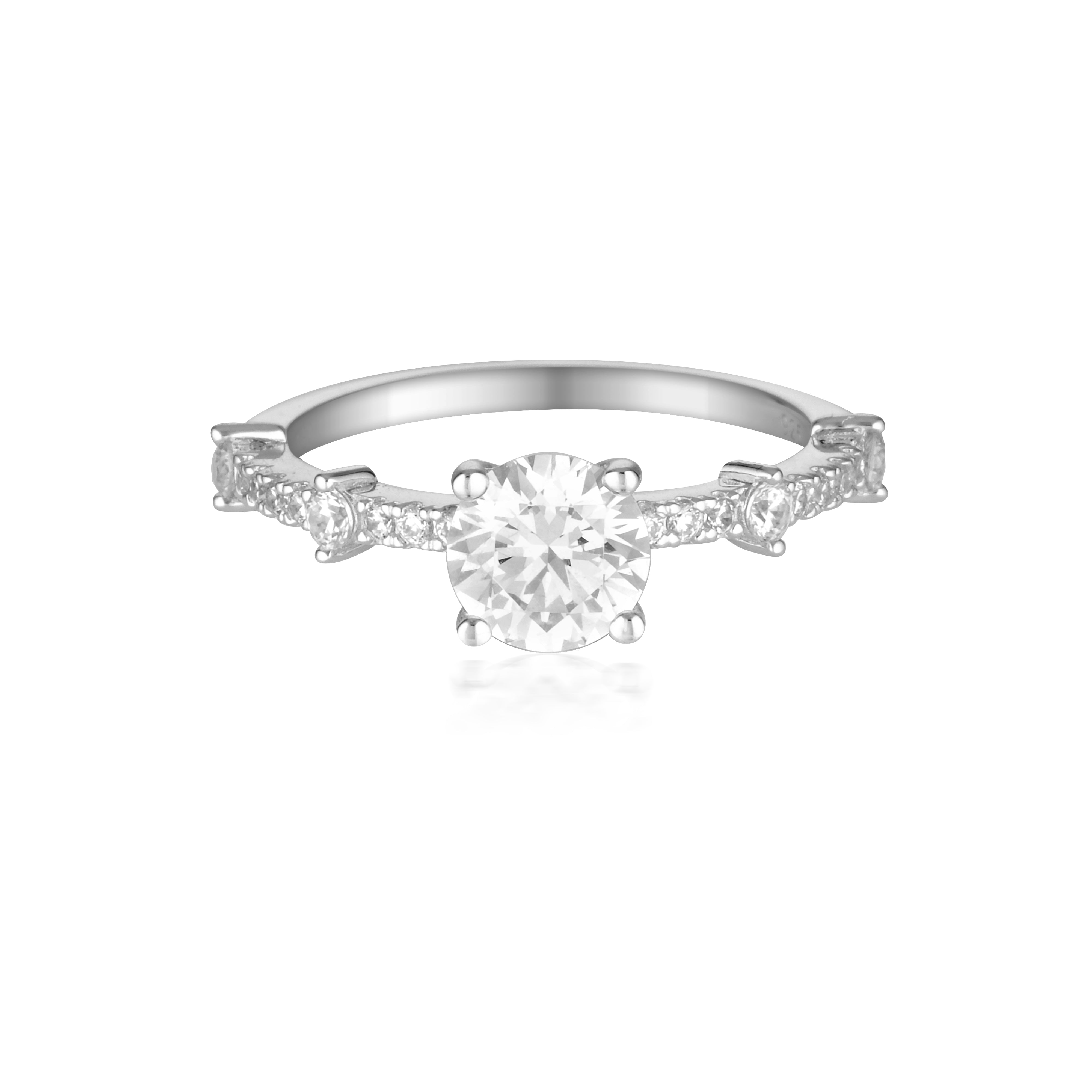 RED CARPET GALA SOLITAIRE RING SILVER